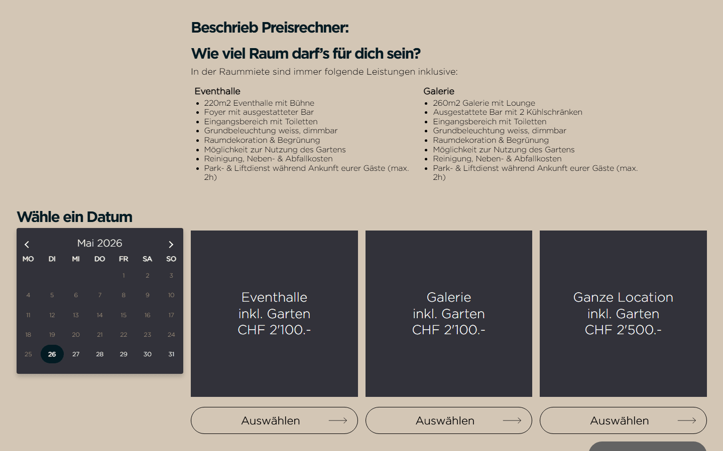 Stufenbau Preisrechner (Shapers)